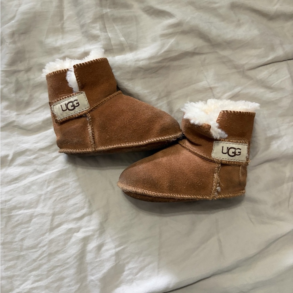 UGG Kids Chestnut Brown Shearling Lining Booties